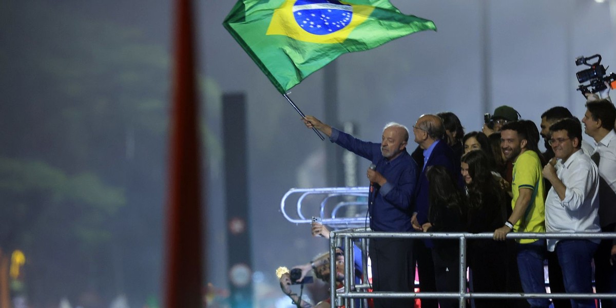 Lula na festa da vitória na Avenida Paulista