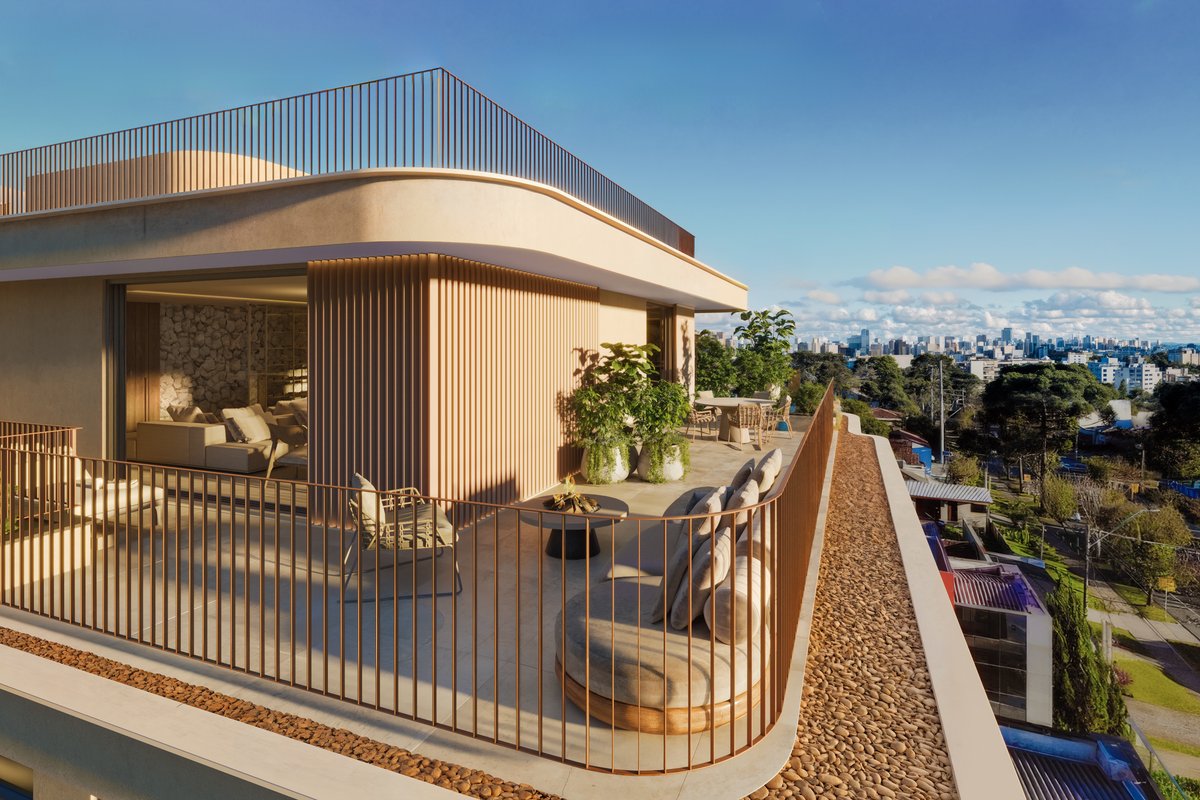 Terraço de cobertura residencial de alto padrão